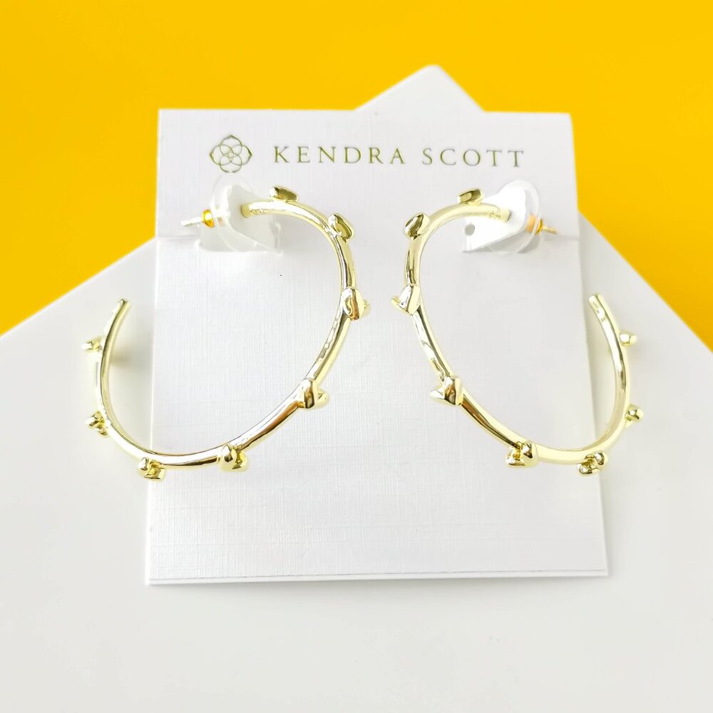 Haven Heart Gold Hoop Earrings by Kendra Scott